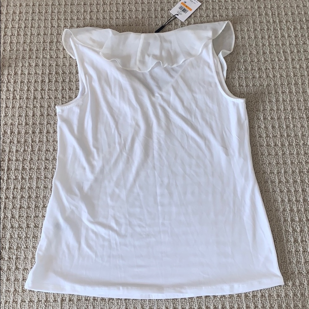 Calvin Klein Blousy Tank with Ruffle Front - Picture 3 of 3